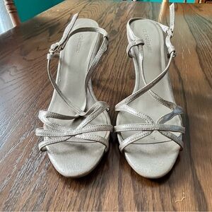 Le Chateau Women's Metallic Strappy Heels